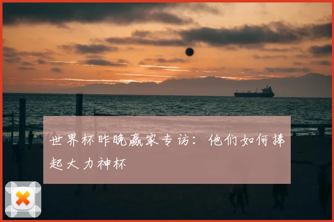 世界杯昨晚赢家专访：他们如何捧起大力神杯